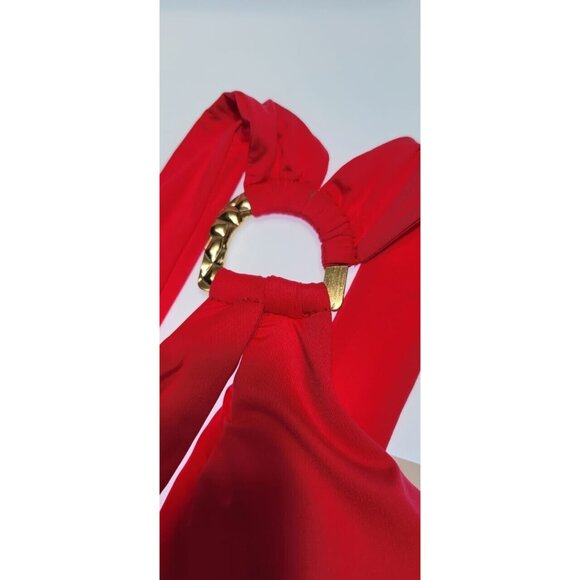 Soluna One Piece Swimsuit Tahity Asymetrical Size Medium Color Geranium New - Picture 4 of 9